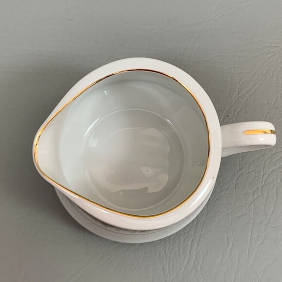 Signature Collection Creamer Queen Anne 113 White Green w/ Gold Trim - Picture 5 of 7